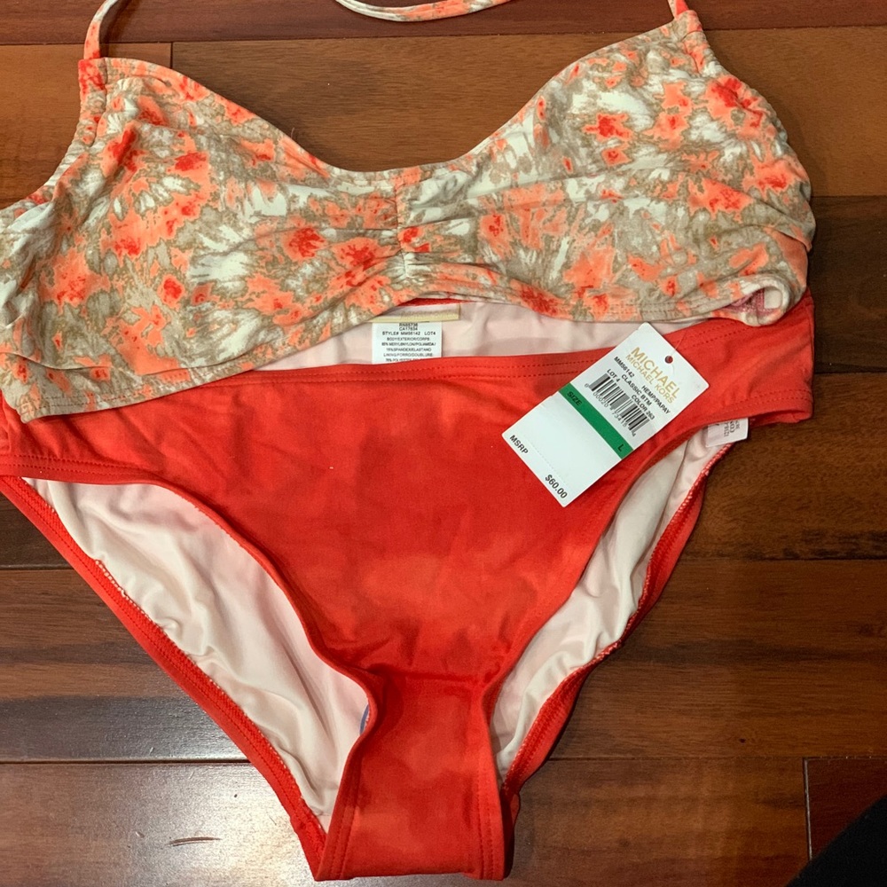 NWT Large Michael Kors 2 Piece Halter Bathing Suit